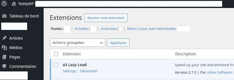 Désactiver les plugins