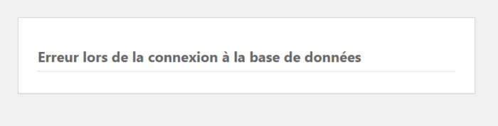 Qu'est-ce que cette erreur exactement