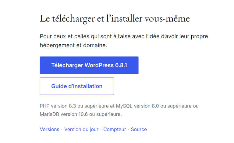 Réinstaller wordpress manuellement.