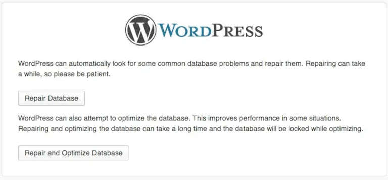 Réparer la base de données avec l'outil WordPress intégré