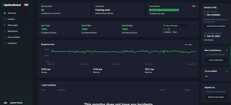 Surveillez votre site avec Uptime Robot