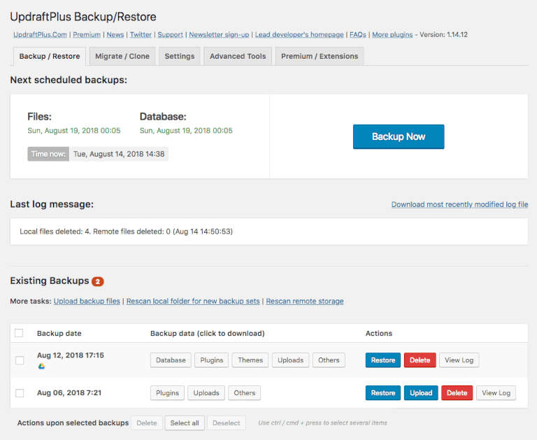 UpdraftPlus le plugin de sauvegarde pour wordpress.