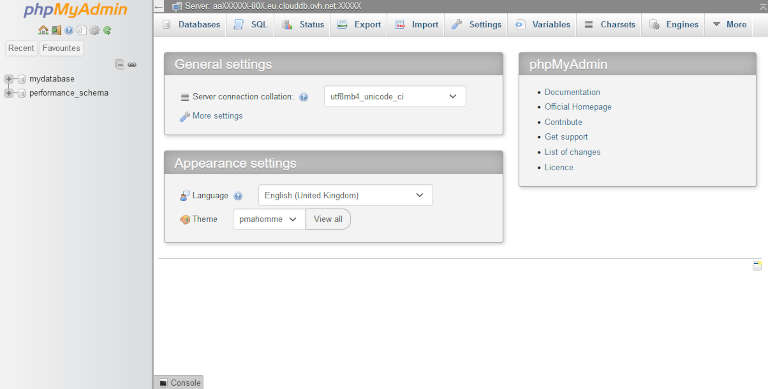 Accéder à Phpmyadmin chez son hébergeur.