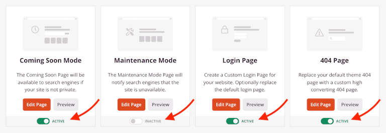 Seedprod, activer le mode maintenance.